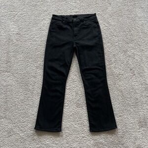 Mother The Insider Crop Not Guilty Jeans Womens 29 Black Flare Mid Rise